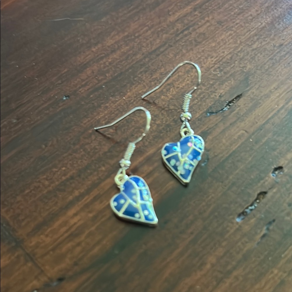 Blue Heart Earrings